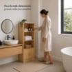 LIBRERIA IN MDF ROVERE CON TRE RIPIANI E DUE ANTE MISURE: 51X24X120CM