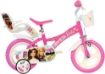 BICICLETTA BARBIE DA 12" CON ROTELLE IN COLORE BIANCO E ROSA PER BAMBINA