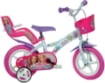 BICICLETTA BARBIE DA 12" CON ROTELLE IN COLORE BIANCO E ROSA PER BAMBINA