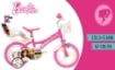 BICICLETTA BARBIE DA 12" CON ROTELLE IN COLORE BIANCO E ROSA PER BAMBINA