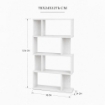 LIBRERIA CUBICA IN LEGNO BIANCO MODERNA 4 RIPIANI SFALSATI DIMENSIONI 70X24X127 CM