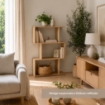 LIBRERIA IN MDF ROVERE CON TRE RIPIANI SFALSATI MISURE: 70X24X96 CM