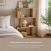 LIBRERIA IN MDF ROVERE CON TRE RIPIANI SFALSATI MISURE: 70X24X96 CM