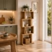 LIBRERIA IN MDF ROVERE CON QUATTRO RIPIANI SFALSATIMISURE: 70X24X127 CM
