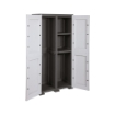 ARMADIO 2 ANTE 79X43X164 CM CON 4 VANI INTERNI E VANO PORTASCOPA – MOBILE ORGANIZZAZIONE CASA CON POMELLI NERO/GRIGIO