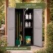 ARMADIO 2 ANTE 79X43X164 CM CON 4 VANI INTERNI E VANO PORTASCOPA – MOBILE ORGANIZZAZIONE CASA CON POMELLI NERO/GRIGIO