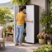 ARMADIO 2 ANTE 79X43X164 CM CON 4 VANI INTERNI E VANO PORTASCOPA – MOBILE ORGANIZZAZIONE CASA CON POMELLI NERO/GRIGIO