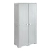 ARMADIO 2 ANTE GRIGIO 79X43X164 CM CON VANO PORTASCOPA E RIPIANO – MOBILE ORGANIZZATORE VERTICALE PER LAVANDERIA E RIPOSTIGLIO