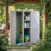 ARMADIO 2 ANTE GRIGIO 79X43X164 CM CON VANO PORTASCOPA E RIPIANO – MOBILE ORGANIZZATORE VERTICALE PER LAVANDERIA E RIPOSTIGLIO