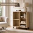 LIBRERIA IN MDF ROVERE CON RIPIANI SFALSATI MISURE: 80X30X90 CM