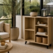 LIBRERIA IN MDF ROVERE CON RIPIANI SFALSATI MISURE: 80X30X90 CM