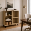 LIBRERIA IN MDF ROVERE CON RIPIANI SFALSATI MISURE: 80X30X90 CM
