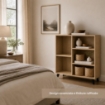 LIBRERIA IN MDF ROVERE CON RIPIANI SFALSATI MISURE: 80X30X90 CM