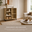 LIBRERIA IN MDF ROVERE CON RIPIANI SFALSATI MISURE: 80X30X90 CM