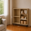 LIBRERIA IN MDF ROVERE CON RIPIANI SFALSATI MISURE: 80X30X90 CM