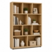 LIBRERIA IN LEGNO CON 10 RIPIANI COLORE ROVERE DIMENSIONI 90X30X140 CM