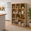 LIBRERIA IN LEGNO CON 10 RIPIANI COLORE ROVERE DIMENSIONI 90X30X140 CM