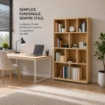 LIBRERIA IN LEGNO CON 10 RIPIANI COLORE ROVERE DIMENSIONI 90X30X140 CM