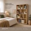 LIBRERIA IN LEGNO CON 10 RIPIANI COLORE ROVERE DIMENSIONI 90X30X140 CM