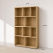 LIBRERIA IN LEGNO CON 10 RIPIANI COLORE ROVERE DIMENSIONI 90X30X140 CM