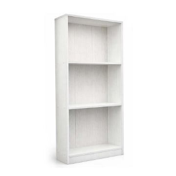 LIBRERIA IN LEGNO CON 3 RIPIANI COLORE BIANCO DIMENSIONI 60X24X120 CM