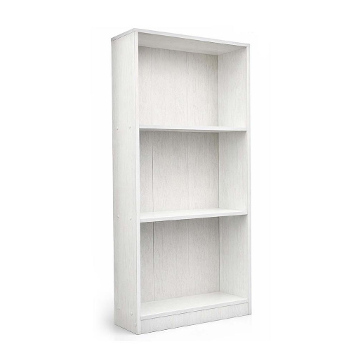 LIBRERIA IN LEGNO CON 3 RIPIANI COLORE BIANCO DIMENSIONI 60X24X120 CM
