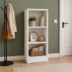 LIBRERIA IN LEGNO CON 3 RIPIANI COLORE BIANCO DIMENSIONI 60X24X120 CM