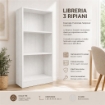 LIBRERIA IN LEGNO CON 3 RIPIANI COLORE BIANCO DIMENSIONI 60X24X120 CM