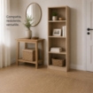 LIBRERIA IN LEGNO CON 4 RIPIANI COLORE ROVERE DIMENSIONI 60X24X170 CM