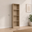 LIBRERIA IN LEGNO CON 4 RIPIANI COLORE ROVERE DIMENSIONI 60X24X170 CM