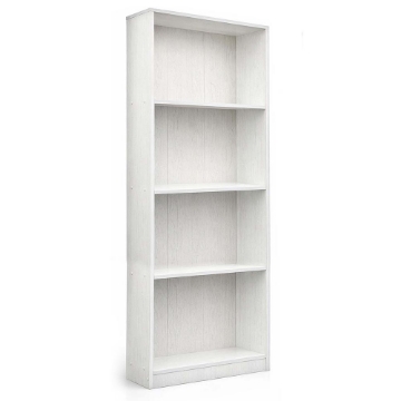 LIBRERIA MODERNA IN LEGNO BIANCO CON 4 RIPIANI DIMENSIONI 60X24X170 CM