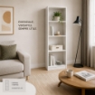 LIBRERIA MODERNA IN LEGNO BIANCO CON 4 RIPIANI DIMENSIONI 60X24X170 CM