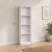 LIBRERIA MODERNA IN LEGNO BIANCO CON 4 RIPIANI DIMENSIONI 60X24X170 CM