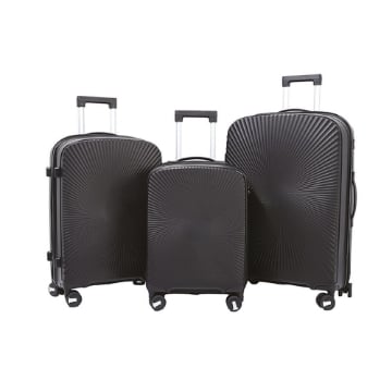 COVERI SET 3 TROLLEY FLY CON 4 RUOTE, SACCA A RETE, ELASTICO FERMA INDUMENTI E CERNIERA SINGOLA 56/66/76H CM - COLORE NERO