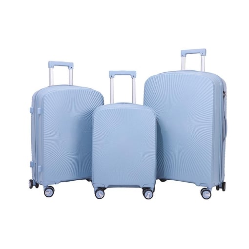 COVERI SET 3 TROLLEY FLY CON 4 RUOTE, SACCA A RETE, ELASTICO FERMA INDUMENTI E CERNIERA SINGOLA 56/66/76H CM - COLORE POLVERE