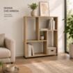LIBRERIA IN MDF ROVERE CON RIPIANI SFALSATI MISURE: 80X24X82,5 CM