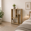 LIBRERIA IN MDF ROVERE CON RIPIANI SFALSATI MISURE: 80X24X82,5 CM