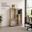 LIBRERIA IN MDF ROVERE CON RIPIANI SFALSATI MISURE: 80X24X82,5 CM