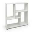 LIBRERIA IN LEGNO BIANCO MODERNA CON CINQUE RIPIANI SFALSATI DIMENSIONI  80X24X82,5 CM