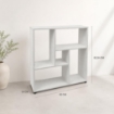 LIBRERIA IN LEGNO BIANCO MODERNA CON CINQUE RIPIANI SFALSATI DIMENSIONI  80X24X82,5 CM