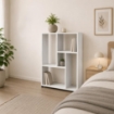 LIBRERIA IN LEGNO BIANCO MODERNA CON CINQUE RIPIANI SFALSATI DIMENSIONI  80X24X82,5 CM
