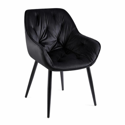 POLTRONA IN VELLUTO NERA CON PIEDI IN METALLO NERO MISURE: 59X65X85/44CM