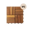 MA MAISON SET DI PIASTRELLE PER PAVIMENTO DA ESTERNO MODELLO WOOD IN ACACIA 30X30X2H CM - 0,36 M2 9 PEZZI 