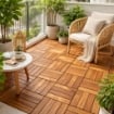 MA MAISON SET DI PIASTRELLE PER PAVIMENTO DA ESTERNO MODELLO WOOD IN ACACIA 30X30X2H CM - 0,36 M2 9 PEZZI 