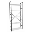 LIBRERIA STILE INDUSTRIAL A 5 RIPIANI IN LEGNO E METALLO DIMENSIONI 59X24X144CM - COLORE BIANCO LEGNO