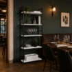 LIBRERIA STILE INDUSTRIAL A 5 RIPIANI IN LEGNO E METALLO DIMENSIONI 59X24X144CM - COLORE BIANCO LEGNO