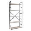 LIBRERIA STILE INDUSTRIAL A 5 RIPIANI IN LEGNO E METALLO DIMENSIONI 59X24X144CM - COLORE ROVERE