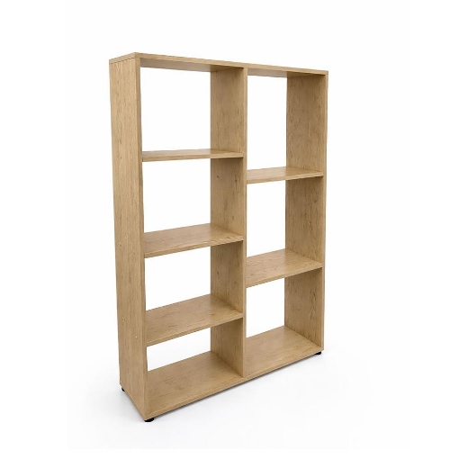 LIBRERIA IN MDF ROVERE CON RIPIANI SFALSATI MISURE: 80X24X126 CM