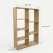 LIBRERIA IN MDF ROVERE CON RIPIANI SFALSATI MISURE: 80X24X126 CM