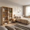 LIBRERIA IN MDF ROVERE CON RIPIANI SFALSATI MISURE: 80X24X126 CM